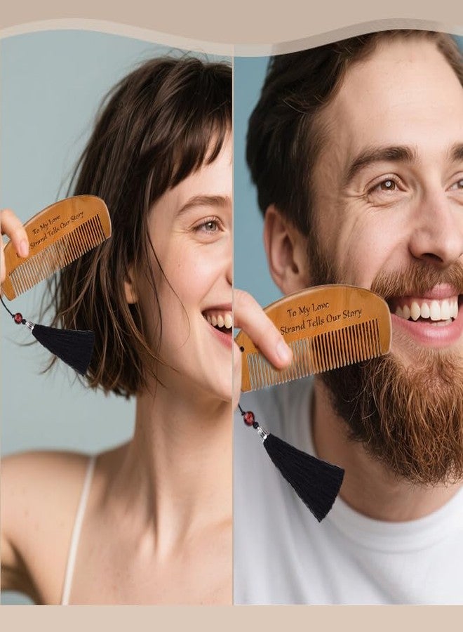Kefley Romantic To My Love Gifts for Her Wife Girlfriend Friends Unique Engraved Every Strand Tells Our Story Wooden Comb with Tassel Anniversary Christmas Gifts for Women Friends Fiancee Soulmate Gift - Image 5